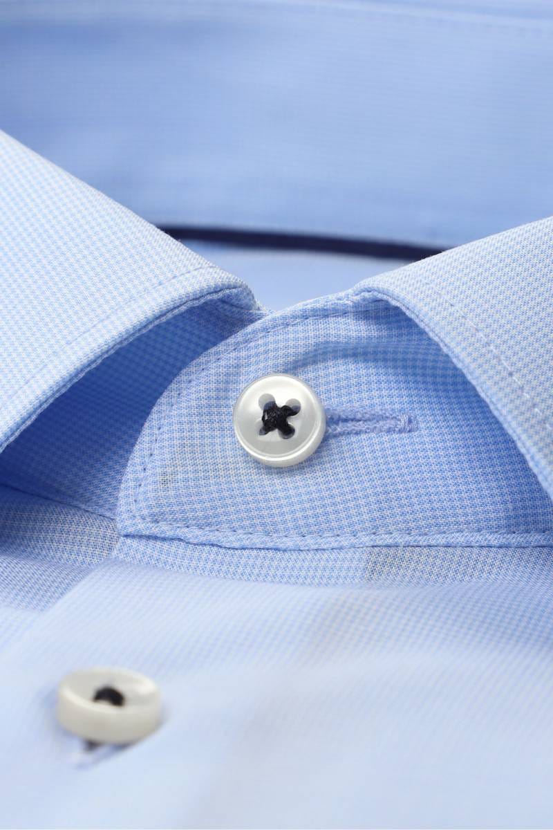 ETERNA Slim Fit Tencel Hemd mittelblau, Strukturiert