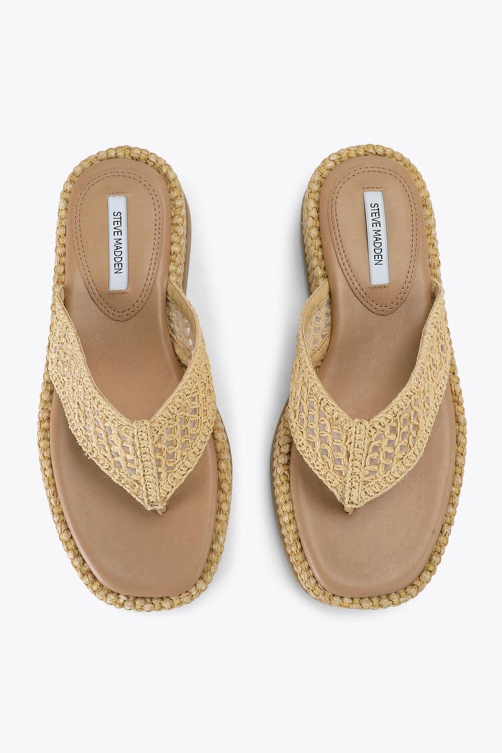 STEVE MADDEN Bella Beige Raffia' Sandals