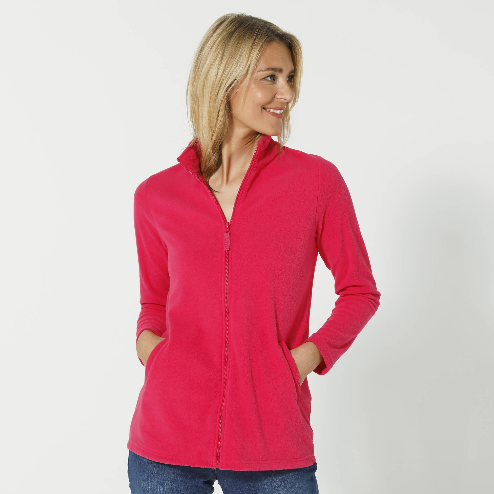 Veste zippée maille polaire, manches longues