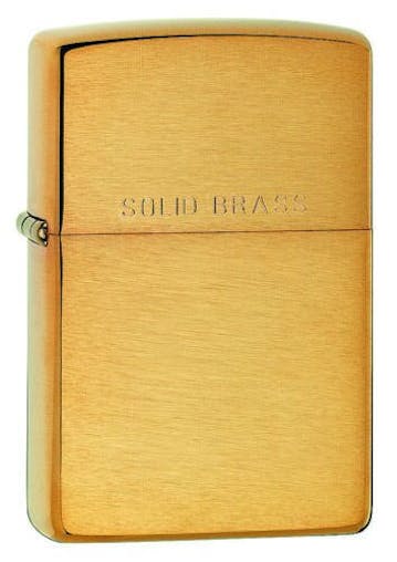 New Zippo #204 Brushed Brass Lighter & Fluids & Flints Gift Boxed
