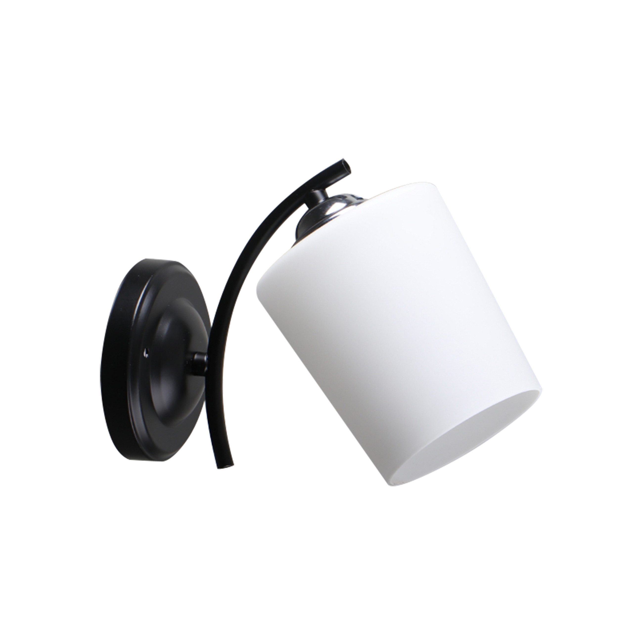 Lampa kinkiet ESNYR chromowy czarny 1x40 e27 klosz biały