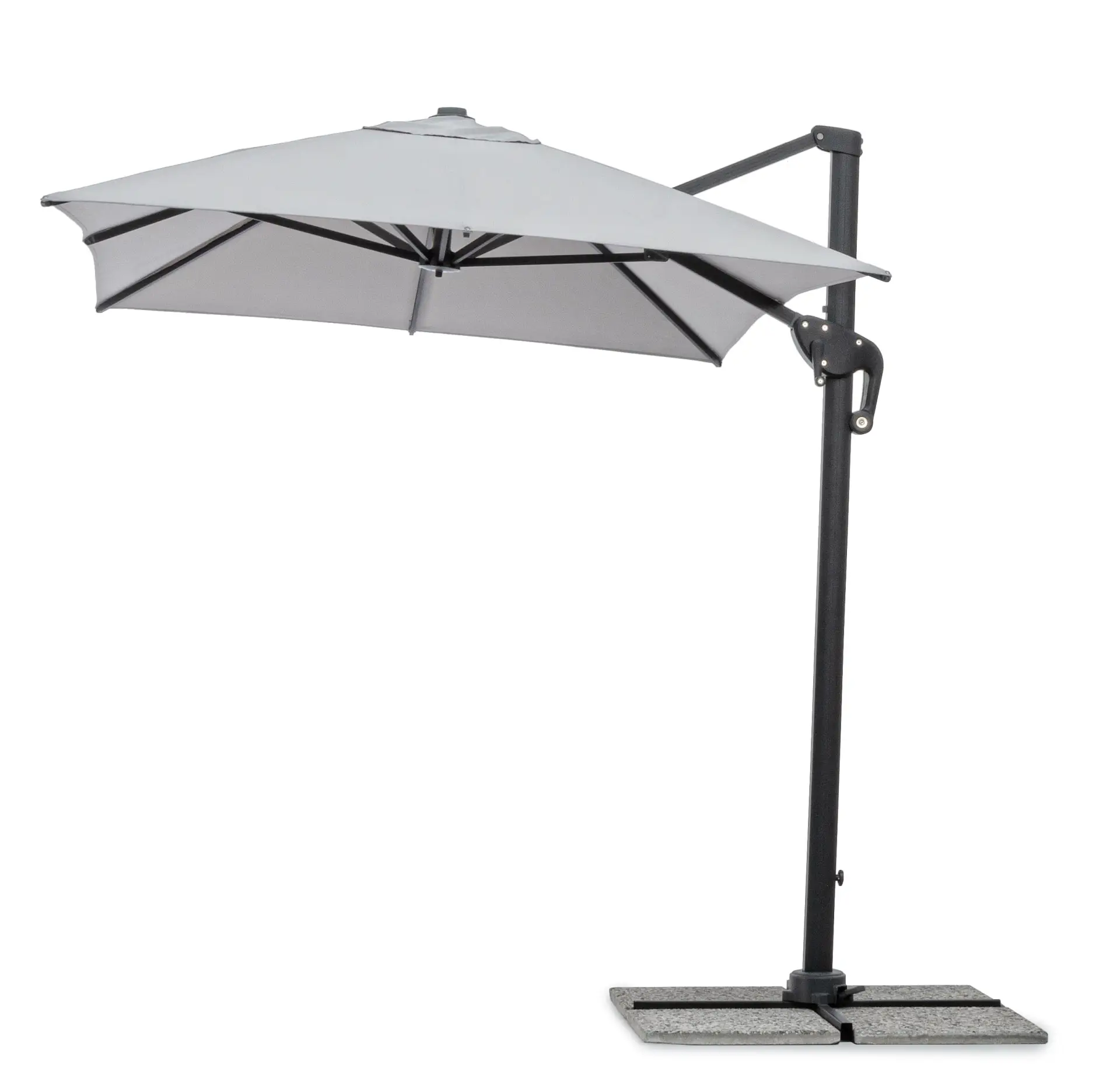 Parasol ogrodowy INES 200×300 Bizzotto szary aluminium