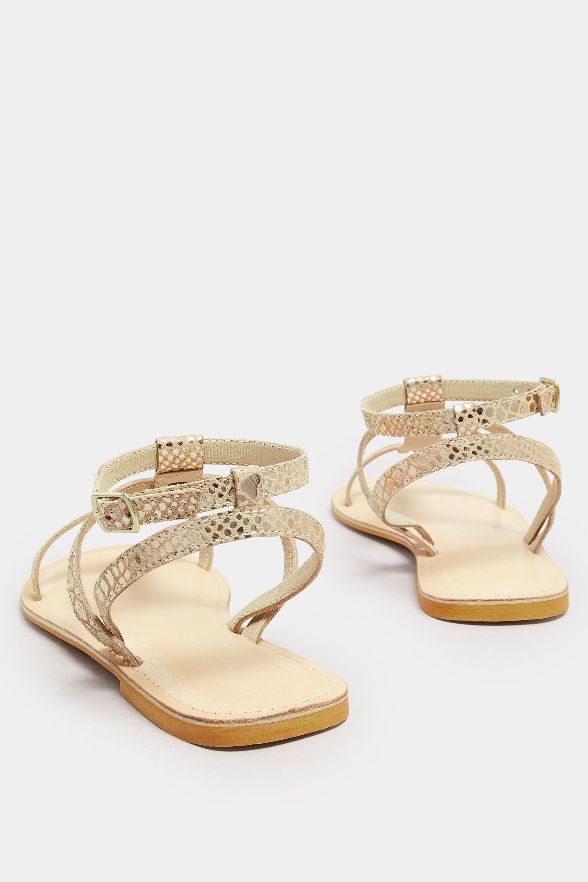 Long Tall Sally Leather Snake Strap Sandals