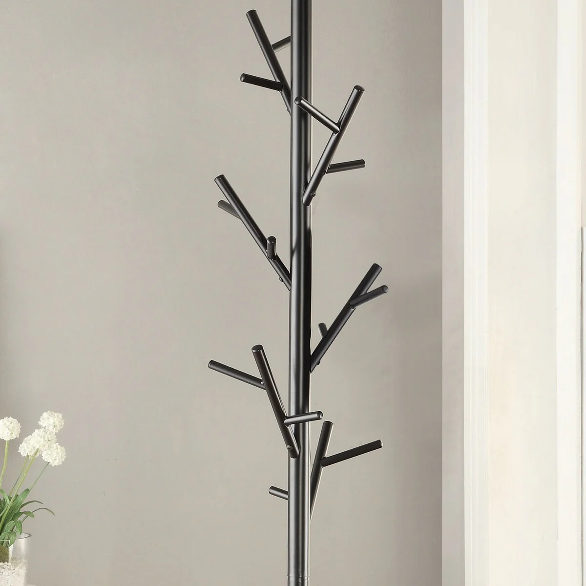 Modern Black Hall Tree Branch Metal Coat Rack
