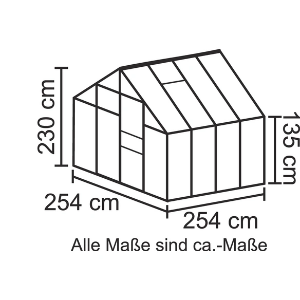 Gewächshaus »Merkur«, 6,7 m², Kunststoff/Aluminium, winterfest