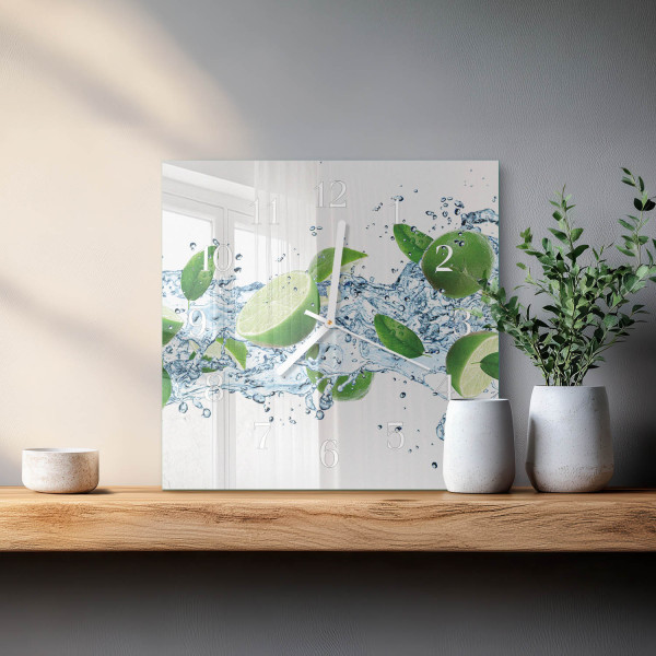 Dekoracyjny zegar 30x30 Limonki zegar ścienny