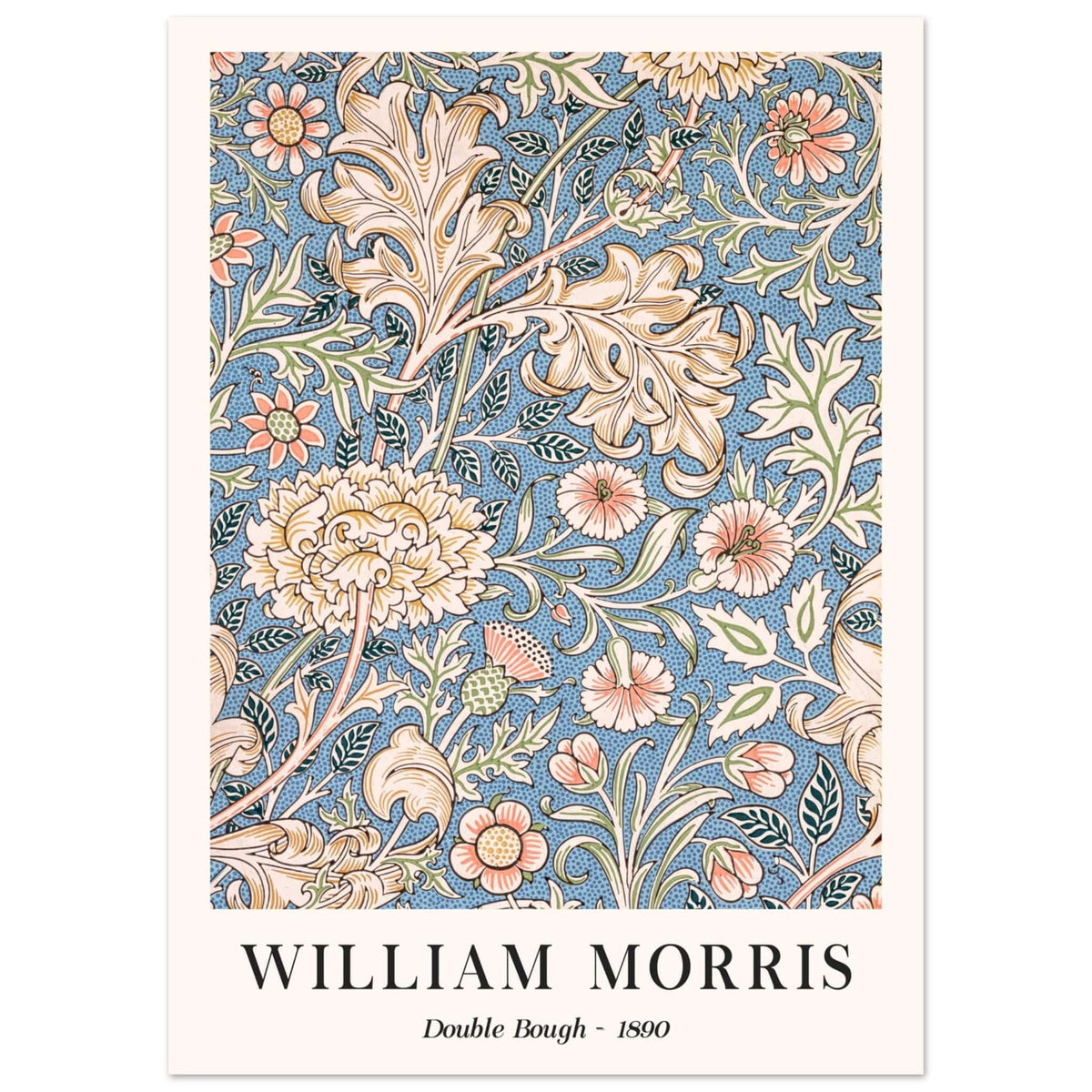 Artfulprints Poster William Morris - Double bough 1890  - 50x70 cm - Blauw