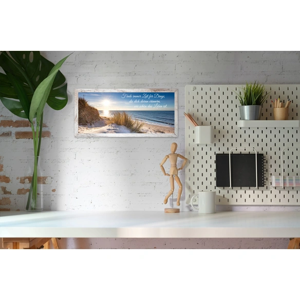 Gerahmtes Bild, ca. 23x49 cm, Motiv: 23942