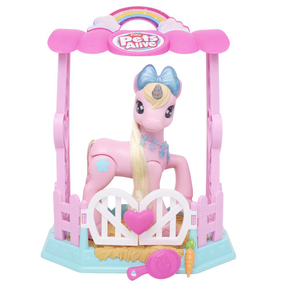 Ma licorne magique et son écurie Little Pet LED et son plastique rose H29cm