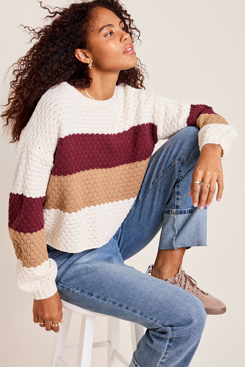 Stacy Color Block Stripe Sweater