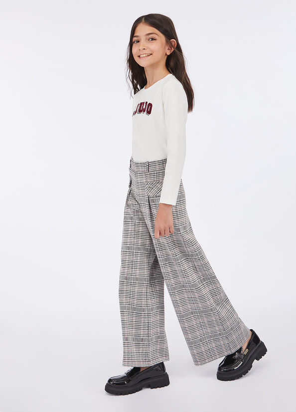 Pantaloni check in jersey