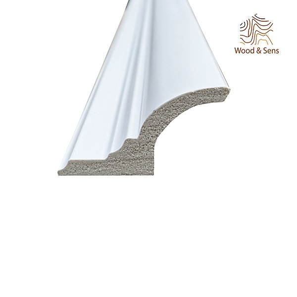Lot de 19 Corniches LED Polymère Moulure Plafond, L.240 cm x P.7,2 cm, Ep.41 mm