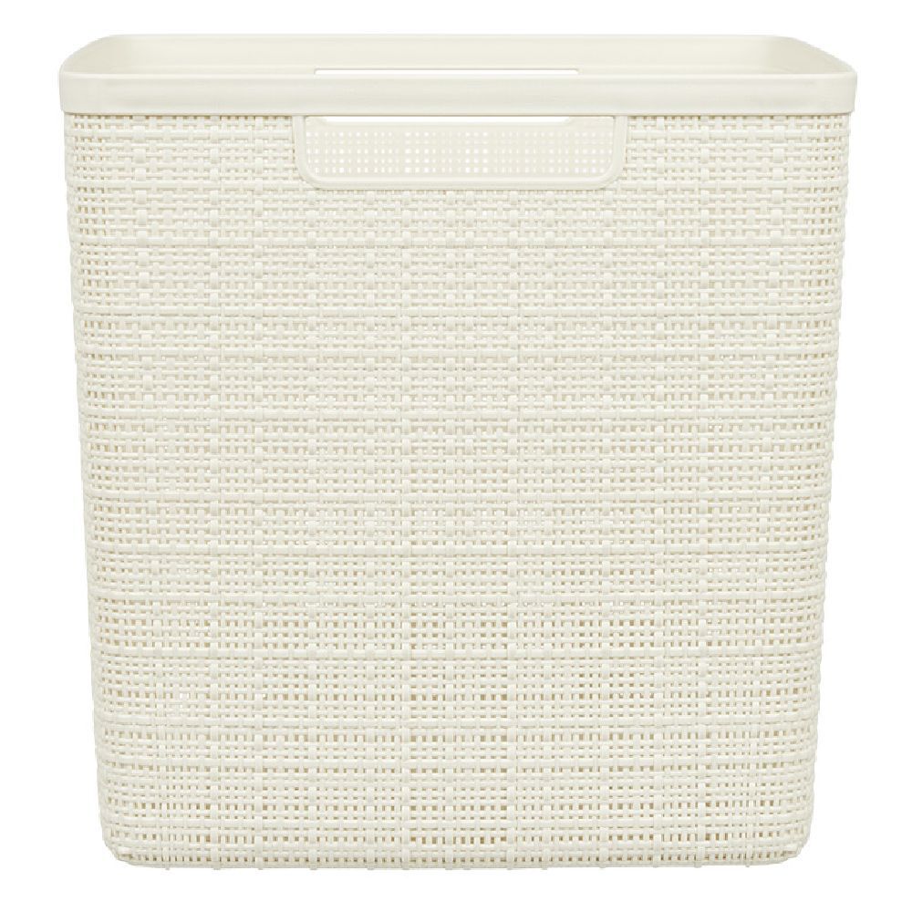 Panière Box Cube effet jute 17L 27x27x27cm beige