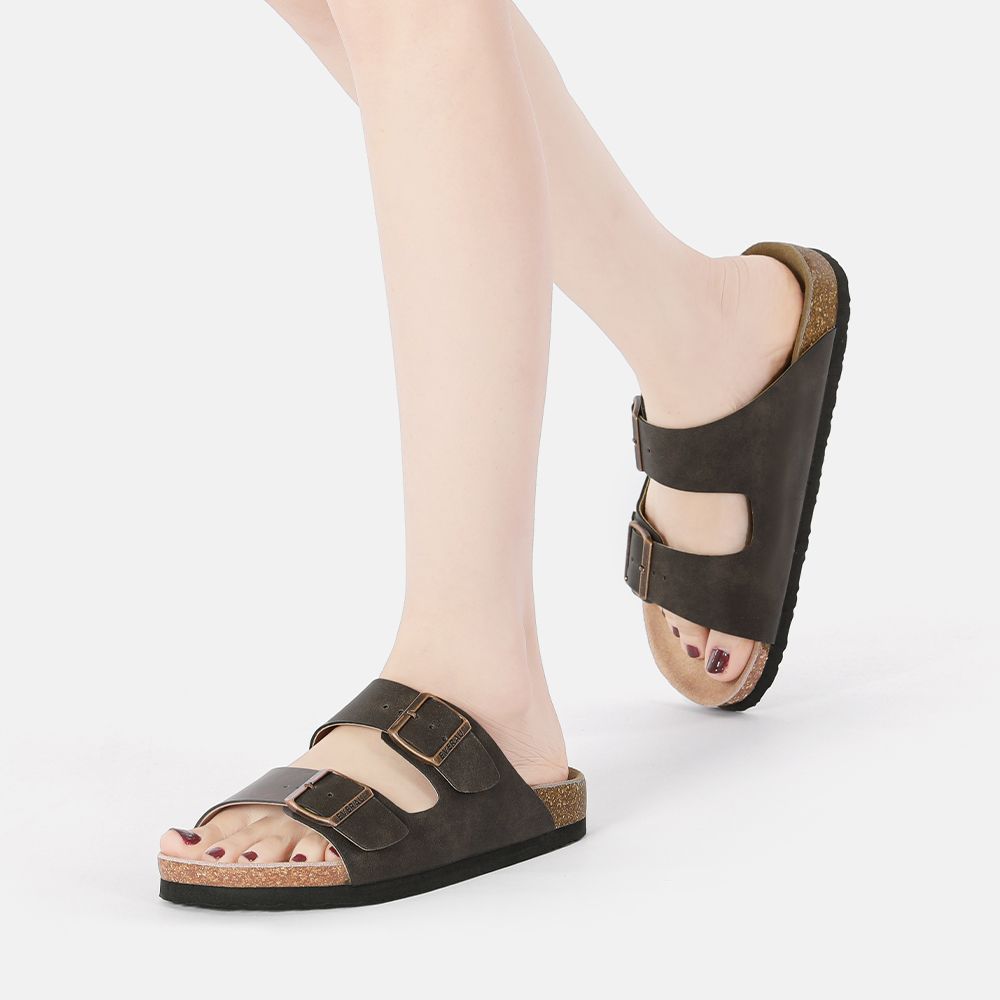 EverAu Australia Mallard Leather Twin Buckle Sandals