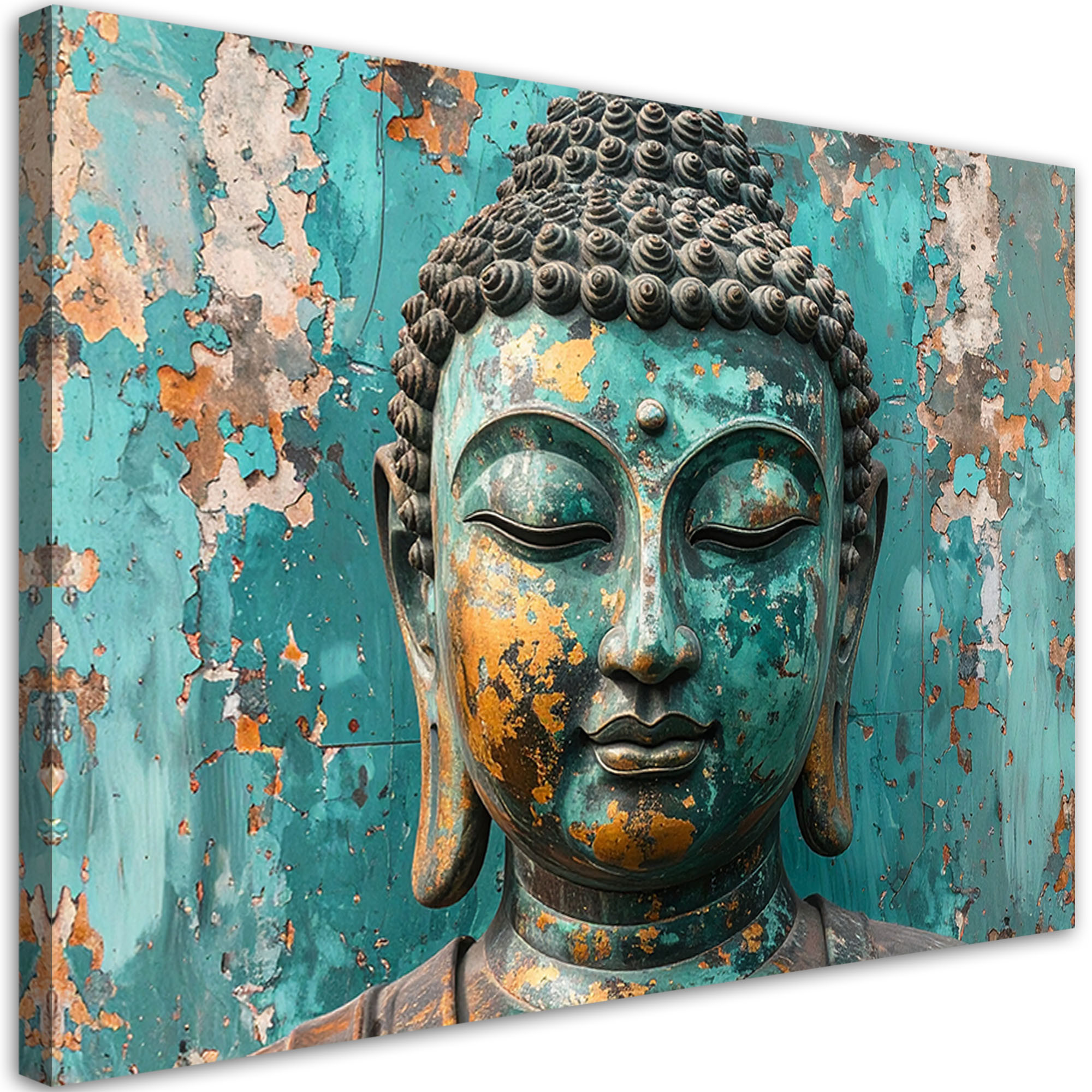 Obraz do salonu sypialni biura, Turkusowy Budda Medytacja Zen Spa 30x20