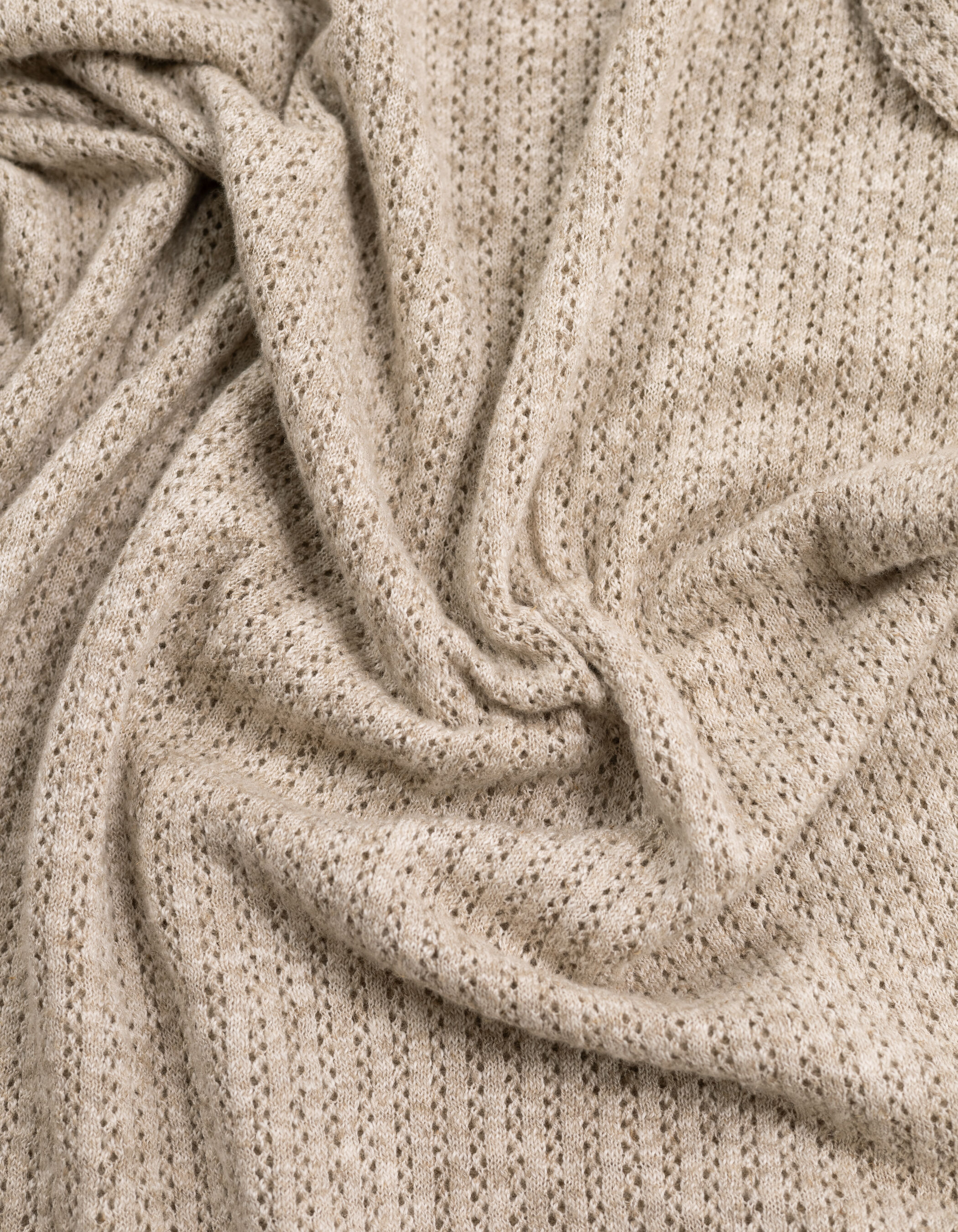Polo beige tricot ajouré fantaisie Homme