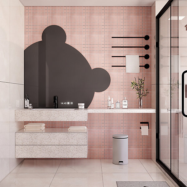 Mosaïque céramique Elko rose L. 30,3 x l. 30,3 cm GoodHome