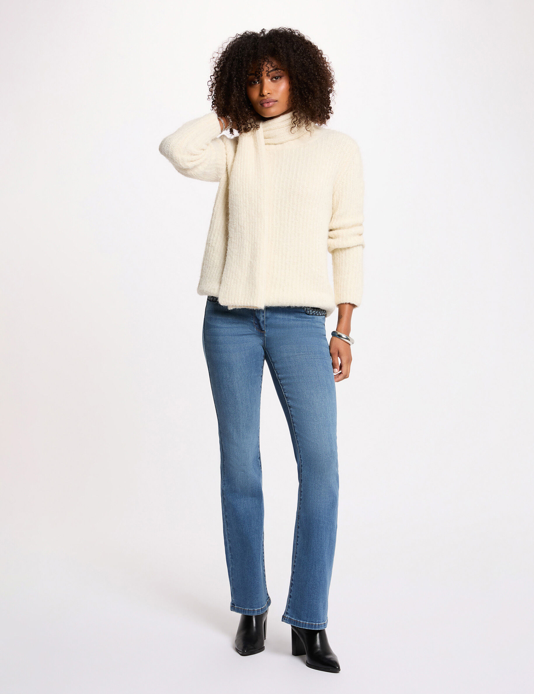 Bootcut Braided Jeans Denim Stone Women