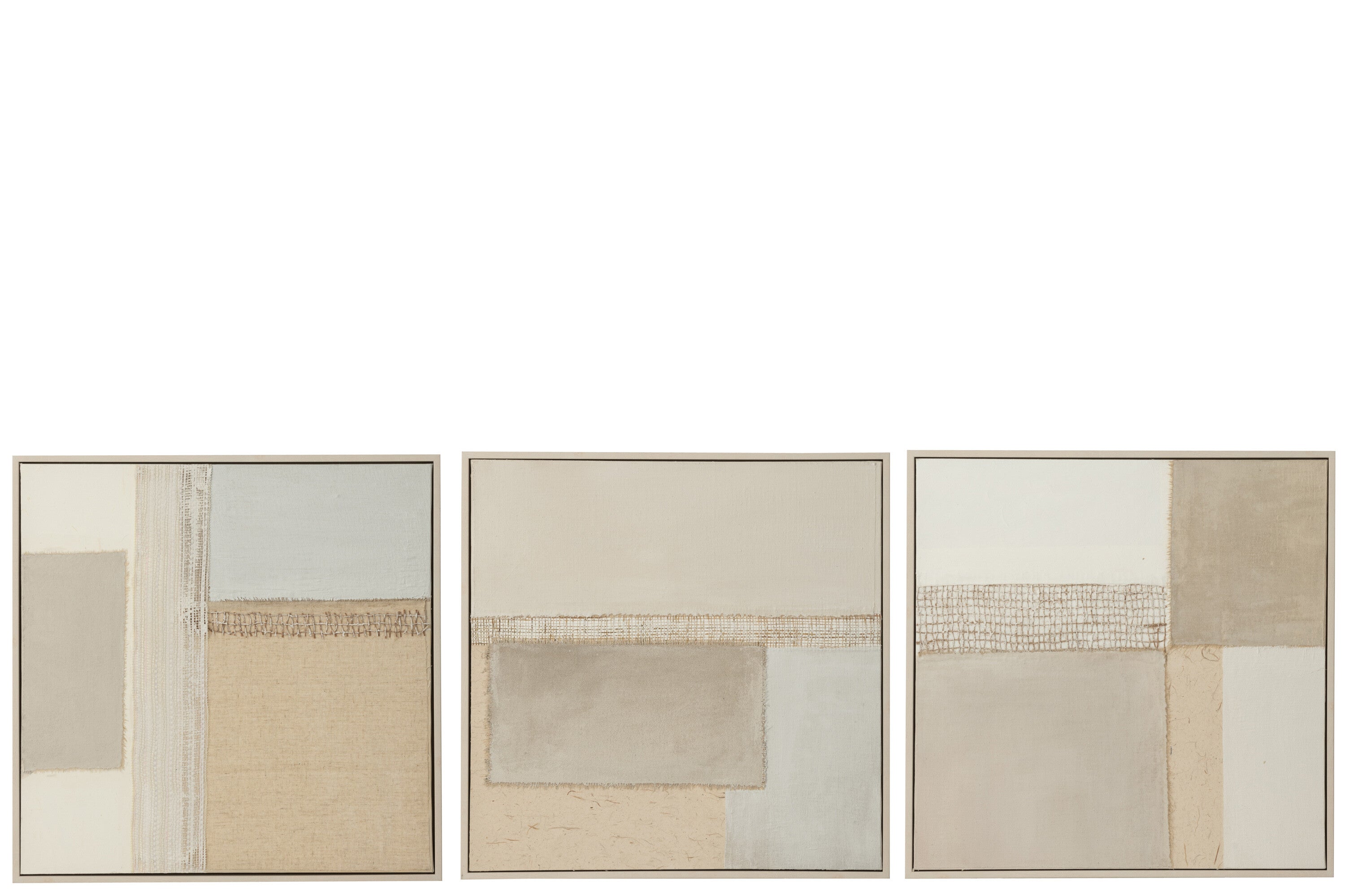 J-Line schilderij Tod - canvas dennenhout - 3 stuks