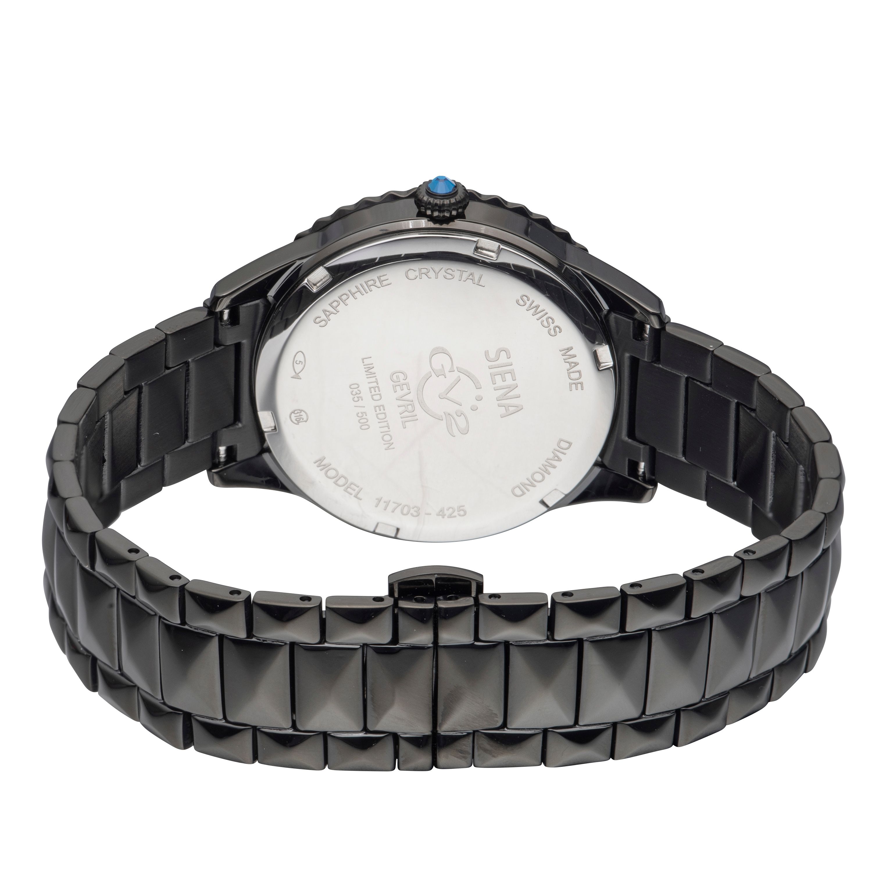 GV2 Siena, Swiss Quartz Watch, Black Dial, 316L Stainless Steel, and Sapphire Crystal