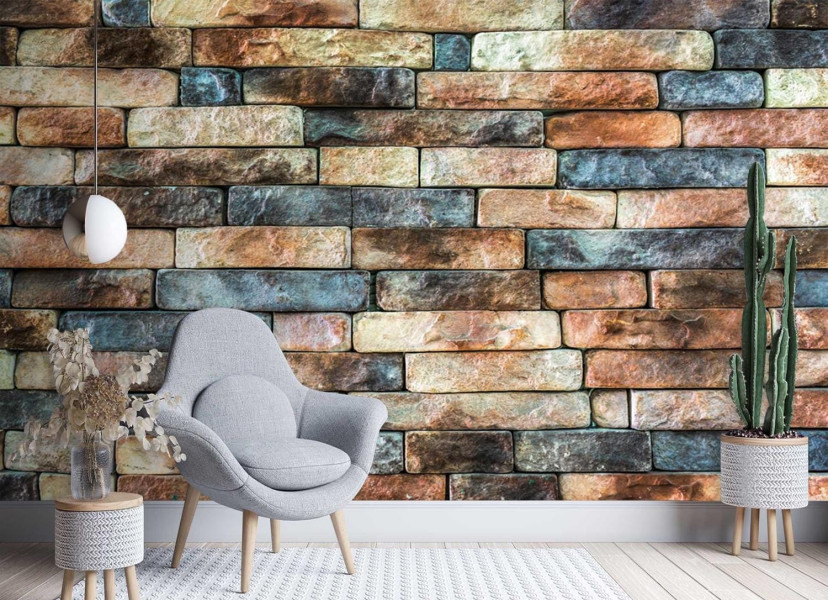 Feeby Fototapeta, Kolorowy mur z piaskowca 150x105