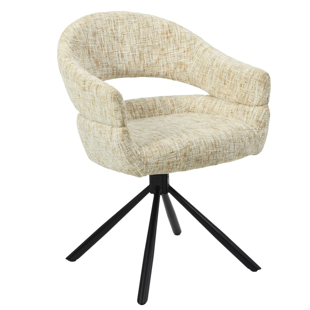 DÉJA Living Eetkamerstoel Zoë - Taupe - Draaibaar - Set van 2