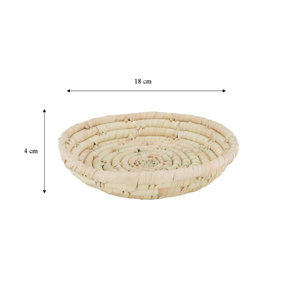 Ręcznie Pleciona Taca z Trawy Morskiej 18cm Boho