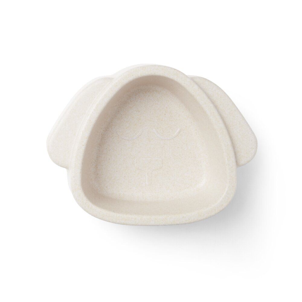 Gamelle forme tête de chien en fibre de bambou beige