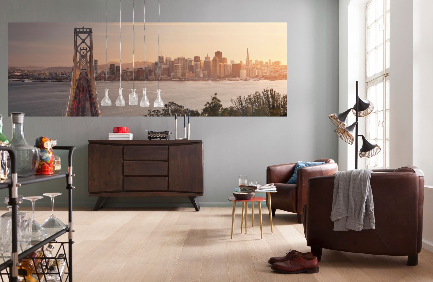 Sanders & Sanders fotobehang Californië stad beige - 368 x 124 cm - 612311