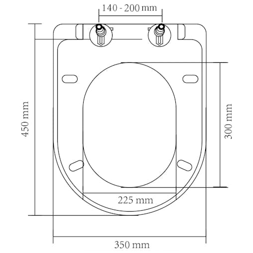 NNEVL Soft-close Toilet Seat with Quick-release Design White Square