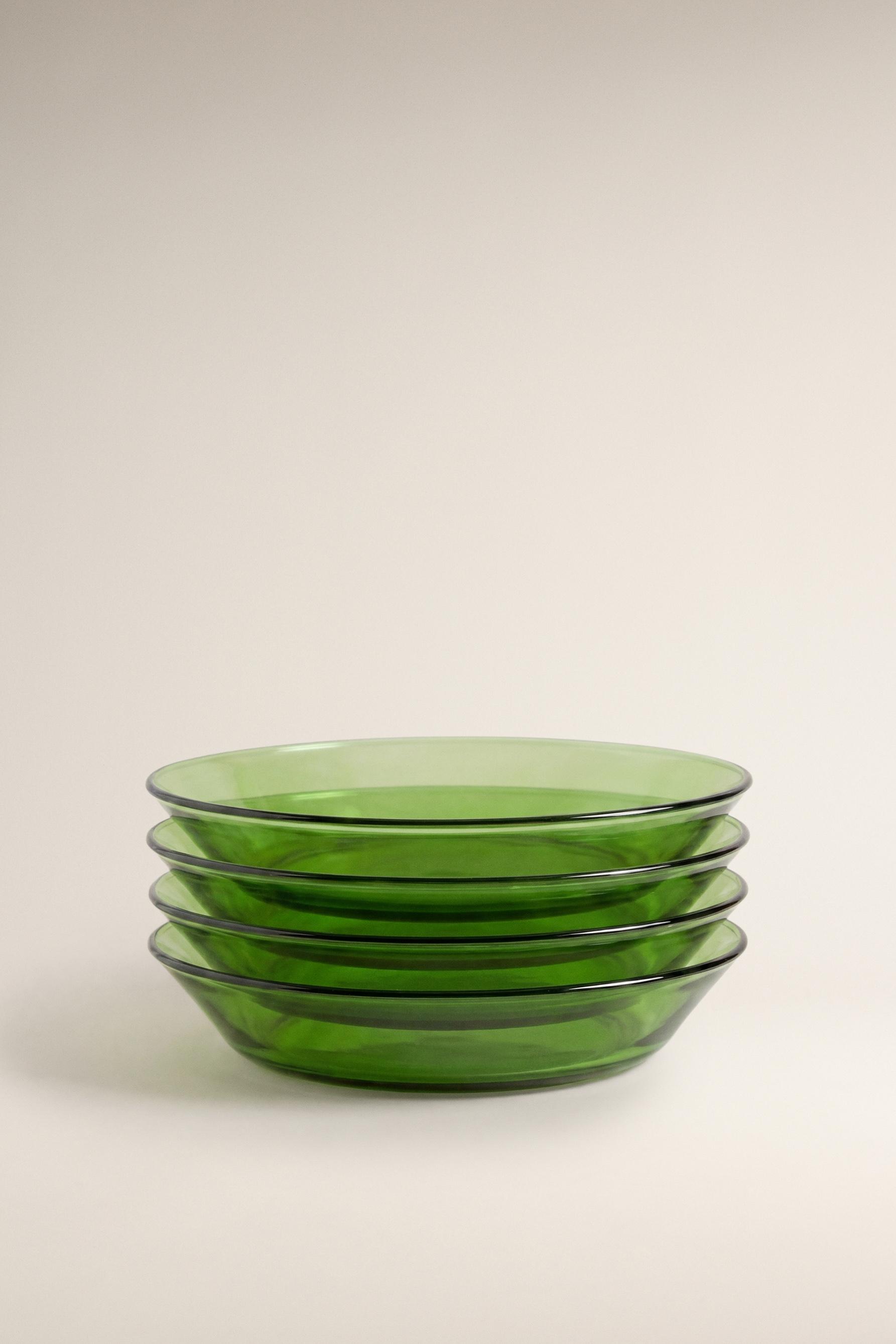 Plato hondo Duralex® vidrio color verde (Pack 4)