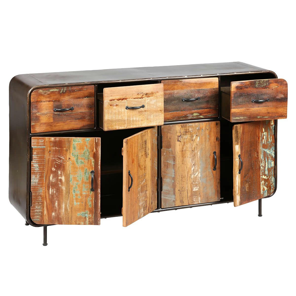 REPLAY - Buffet  4 portes 4 tiroirs aspect vieilli