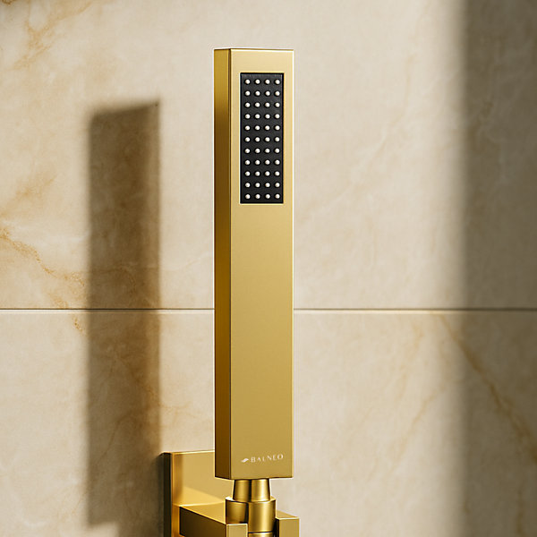 BALNEO Douchette or brillant en acier inoxydable au style luxueux CASCADE