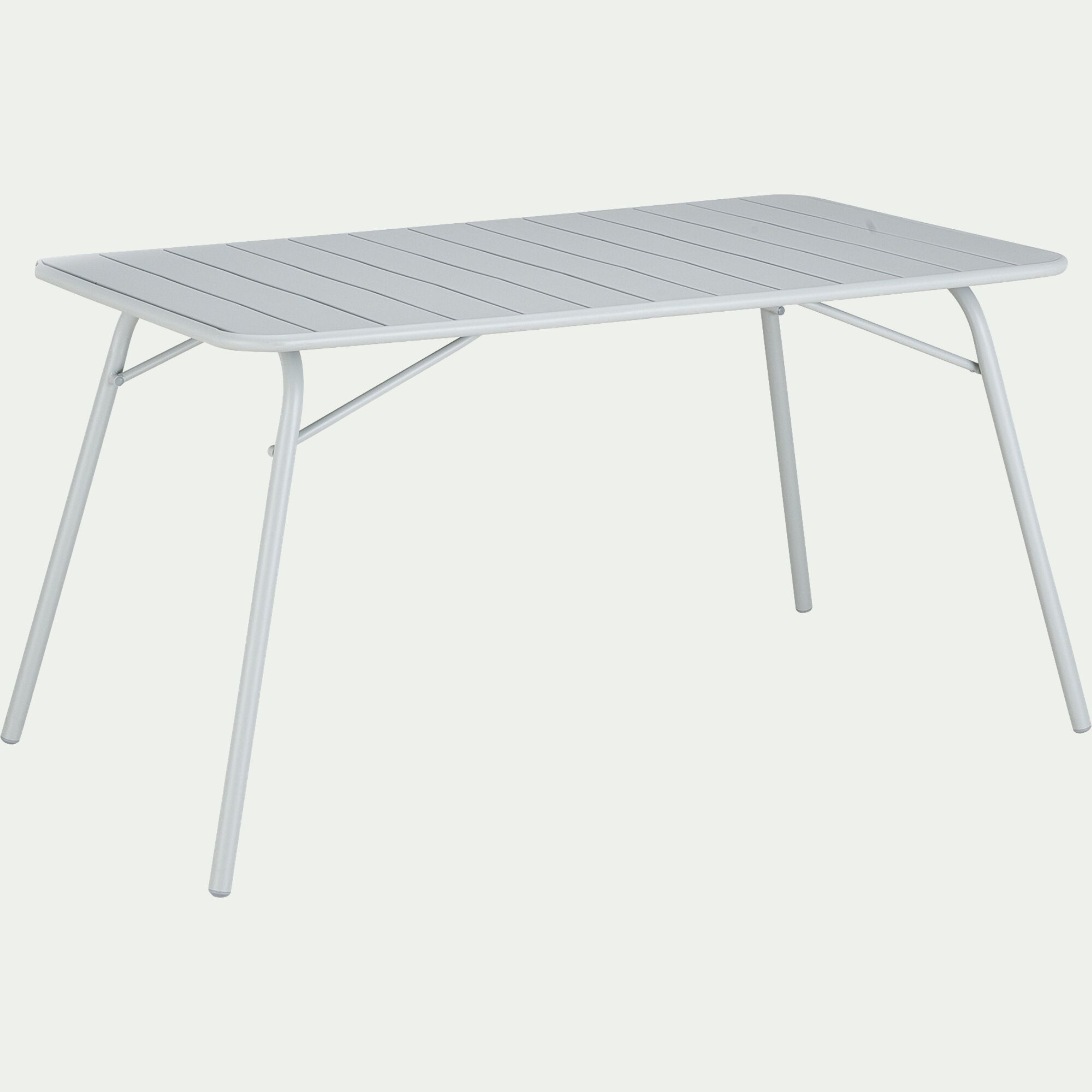 SOURIS - Table de repas jardin pliante rectangle en acier - gris vésuve (6 places)