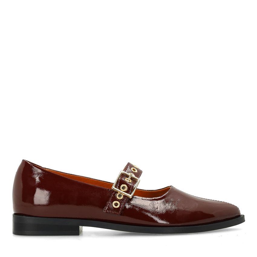 Manfield Burgundy lakleren loafers