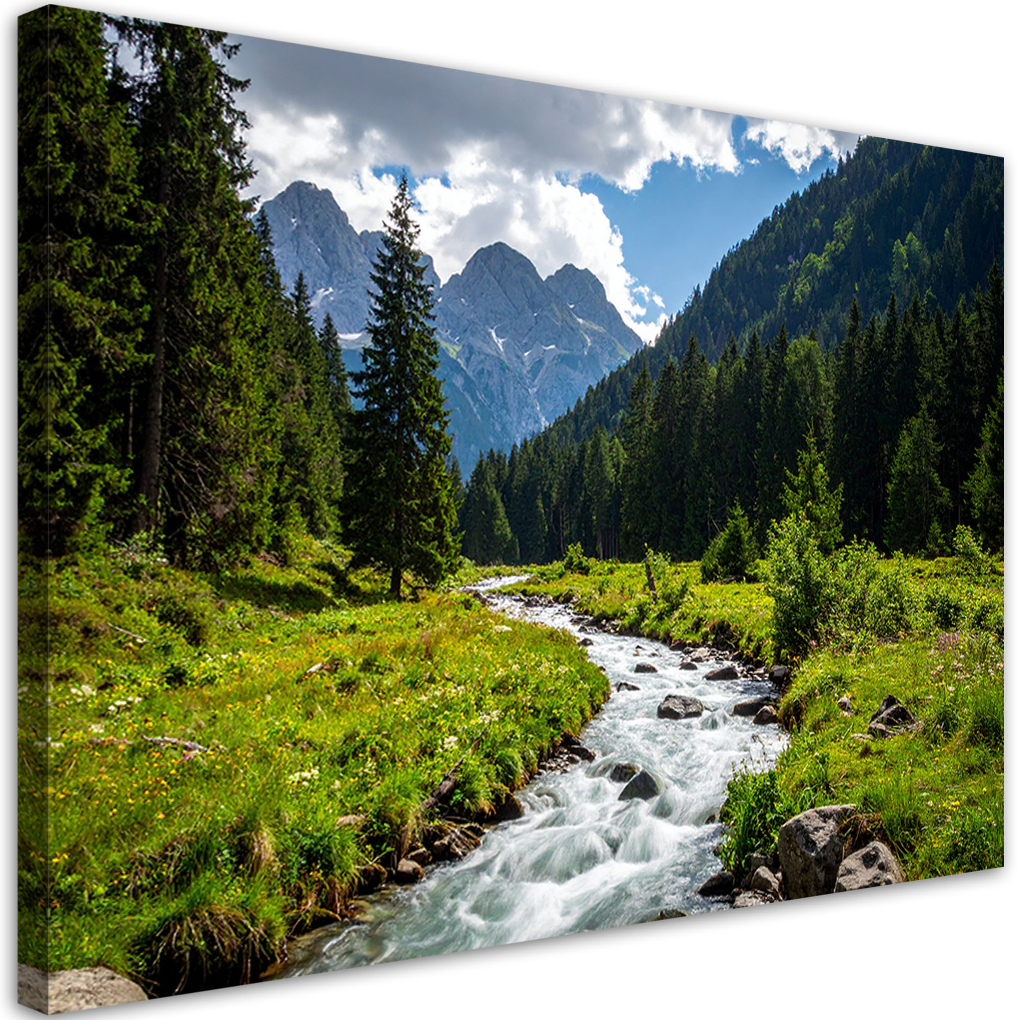 Obraz do salonu sypialni biura, Krajobraz górski potok natura 30x20