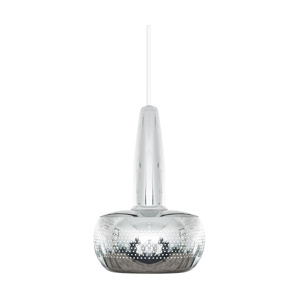 Umage Clava hanglamp polished steel - met koordset wit - Ø 21,5 cm