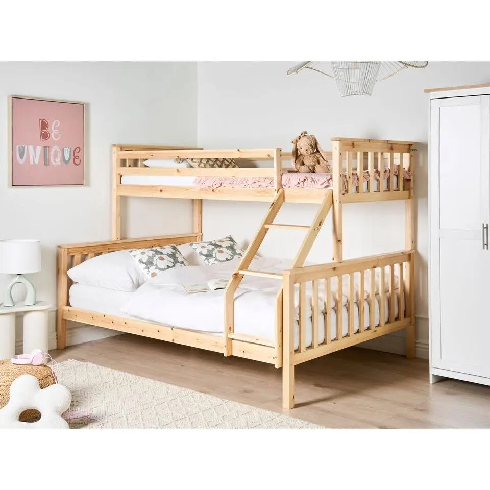 BIERNE - Stapelbed - Lichtbruin - 90/140 x 200 cm - Dennenhout