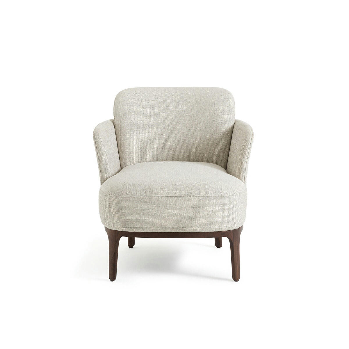 Fauteuil en noyer et tissu texturé, Jabote