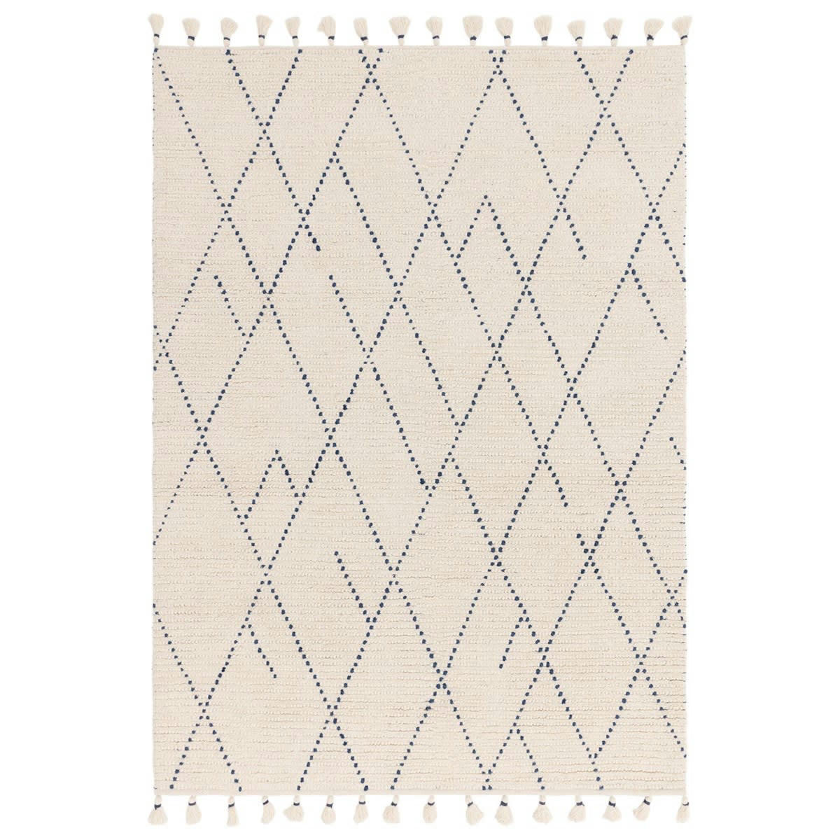 KASBA - Tapis de salon en laine ecru 200x290 cm