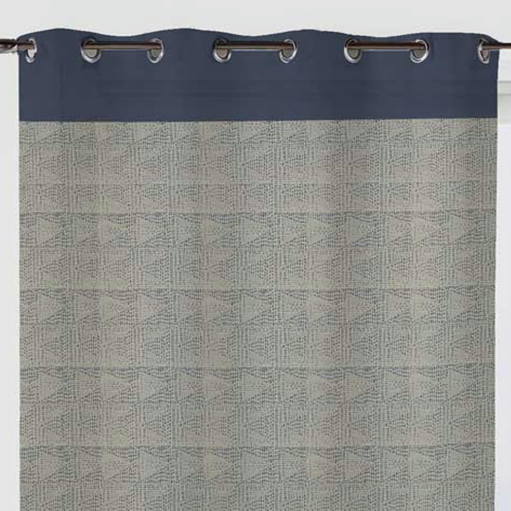 - Voilage à motifs graphiques en 100% coton noir 135x250 cm