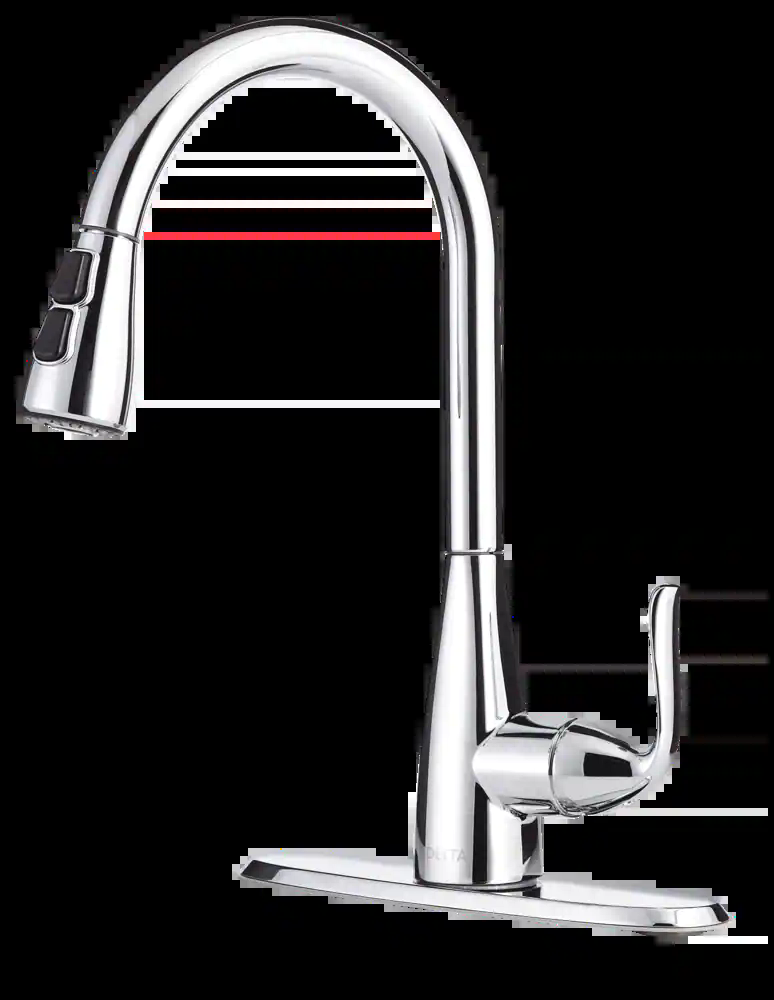 Delta Faucet Grenville Single Handle Pull Down Kitchen Faucet, Chrome