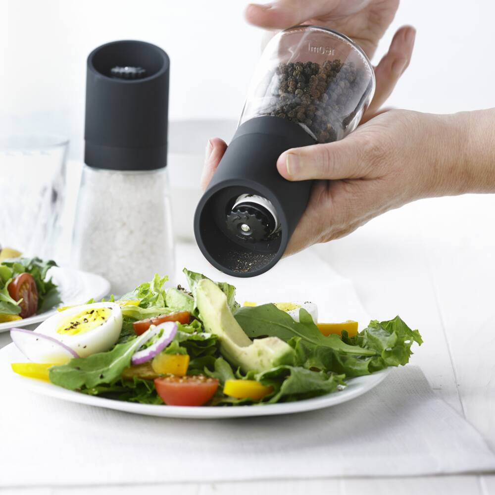 Trudeau Glass Salt & Pepper Grinder Mill Set, Pre-Filled, 2-pc