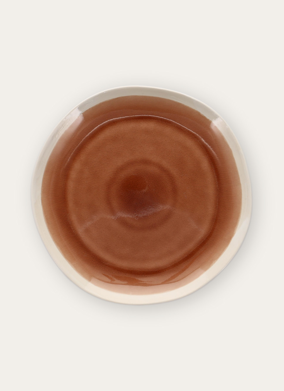 ASSIETTE PLATE EN GRÈS RÉACTIF MARRON
