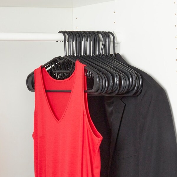 20 Piece Plastic Hangers, Black