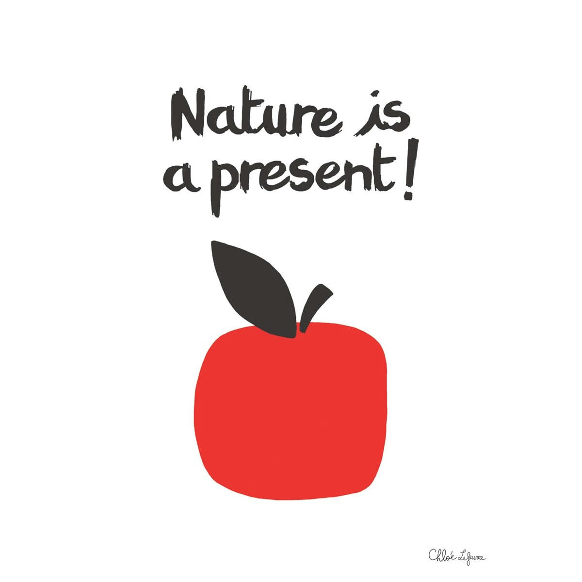 MOKA - Affiche pomme en Papier Rouge