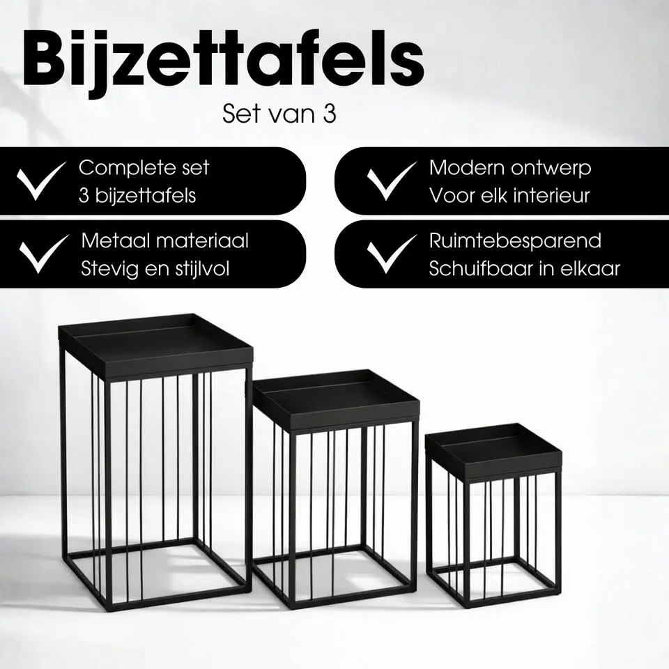 Mica Decorations Beth Bijzettafel �?Set van 3