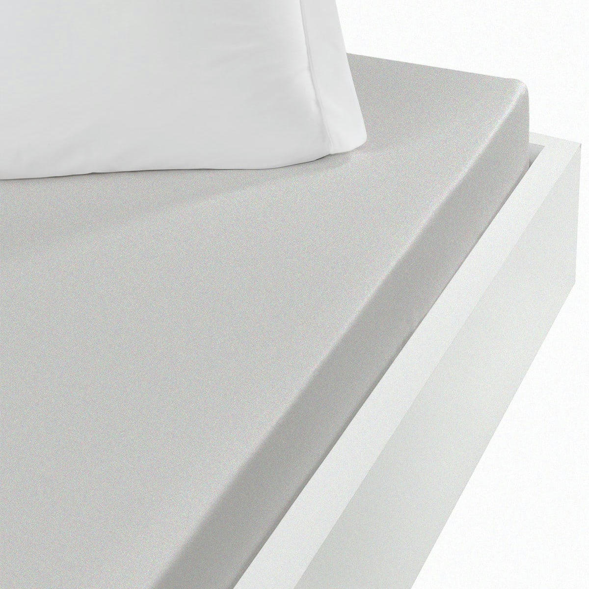 MANHATTAN - Drap housse jersey de coton peigné extensible sauge 120x190 cm
