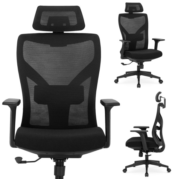 Krzesło Obrotowe Biurowe Fotel Ergonomiczny Obrotowy Biały Czarny FLEX