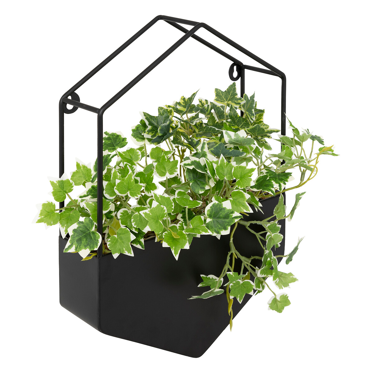 Artificial hanging plant "Curt" Black metal pot, H.35 cm